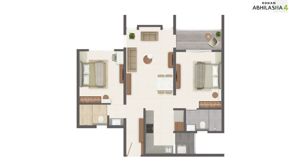 Rohan-Abhilasha-Floor-Plan-2 BHK